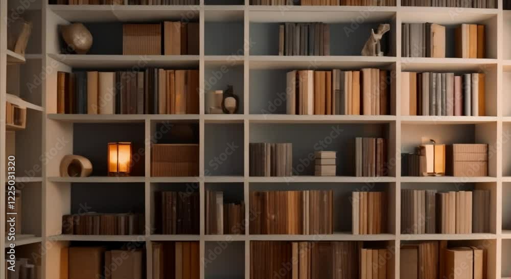 Multifunctional Bookcase with Hidden Workspace Multifunctional Bookcase with Hidden Workspace