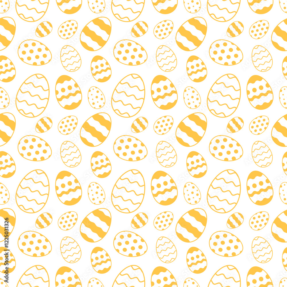 Easter Eggs with seamless ornament pattern, Vector illustration