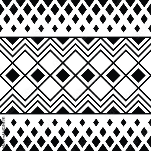 Seamless pattern, ethnic background, geometric ornament, vector design, border	