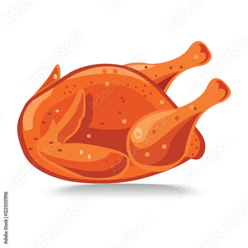 Delicious roasted chicken illustration