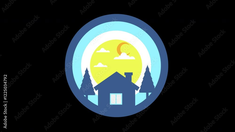 house home icon symbol animation with Alpha Channel. house home icon symbol animation with Alpha Channel.