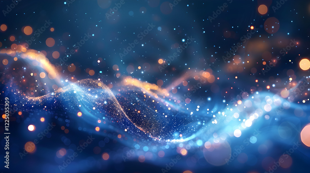 Fototapeta premium Abstract waves of light and color create a dynamic, ethereal visual experience.