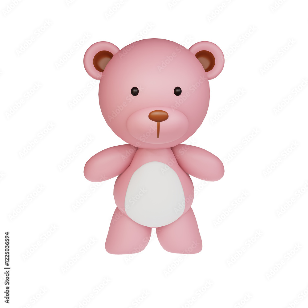 Bear on white background. 3d render. Bear on white background. 3d render.