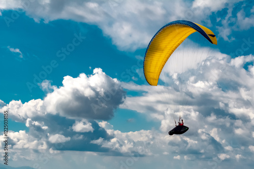 Paraglider in the clouds, Manizales, Colombia.