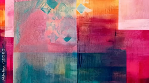 Wallpaper Mural Vibrant abstract artwork showcasing colorful patterns and textures across various shades in a modern gallery setting Torontodigital.ca