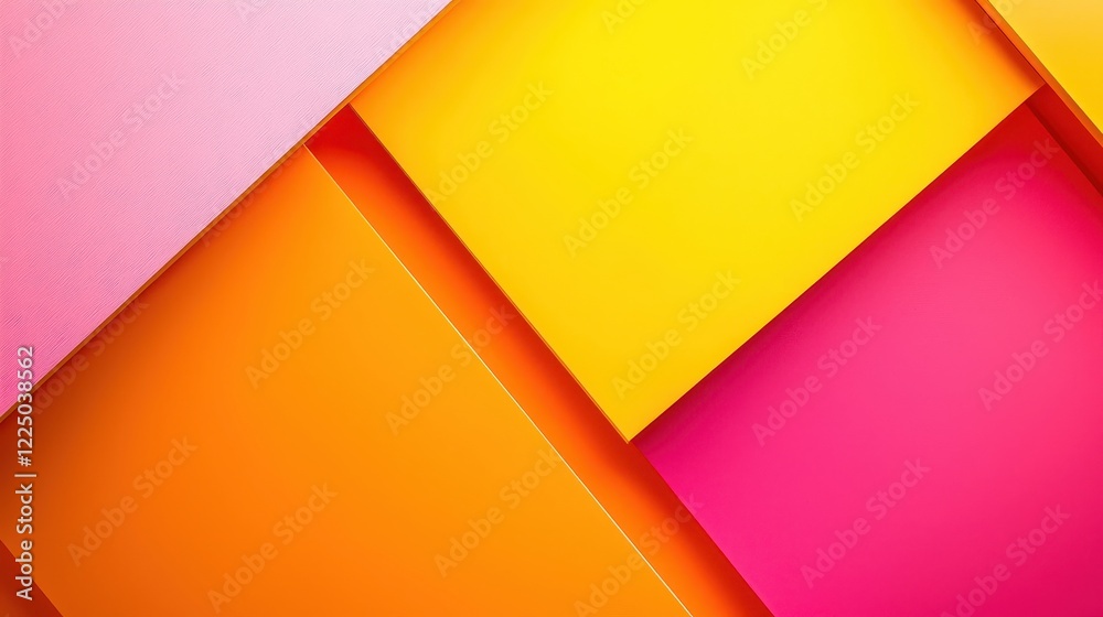 Vibrant Abstract Background with Geometric Shapes in Bright Colors