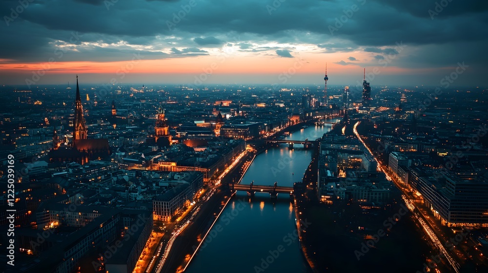 Obraz premium European cities are decked out in cutting-edge 5G infrastructure, with glowing lines signifying the rapid mobile connectivity that will expand by 2025.