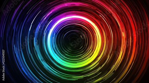 Vibrant Circular Waves of Color in a Spiraling Motion Design