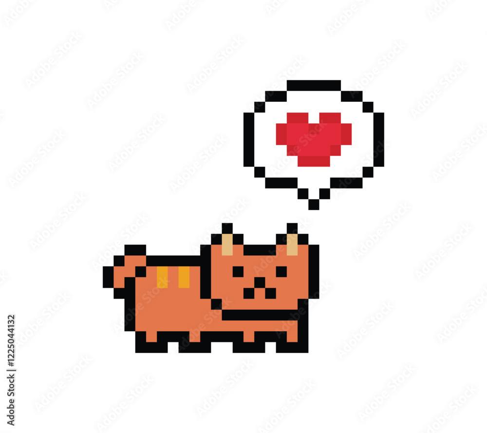 Cute pixel cartoon 8bit character orange cat kitty decoration cat 8 bit ginger cat kitten game character png vector. Cute pixel cartoon 8bit character orange cat kitty decoration cat 8 bit ginger cat kitten game character png vector.