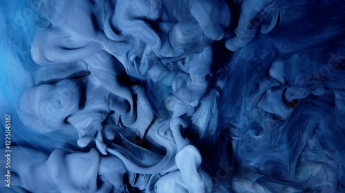 An Abstract Representation Featuring Swirling Smoke in Beautiful Blue Tones and Hues