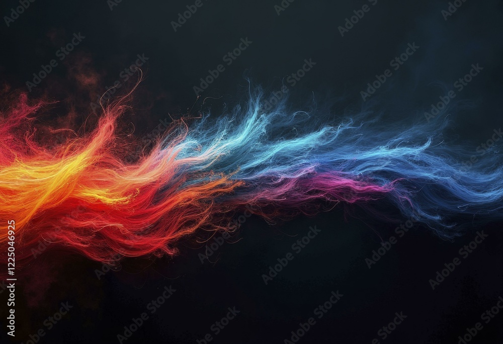 Fototapeta premium Abstract Fluid Composition with Vibrant Swirling Colors of Red, Blue, and Purple