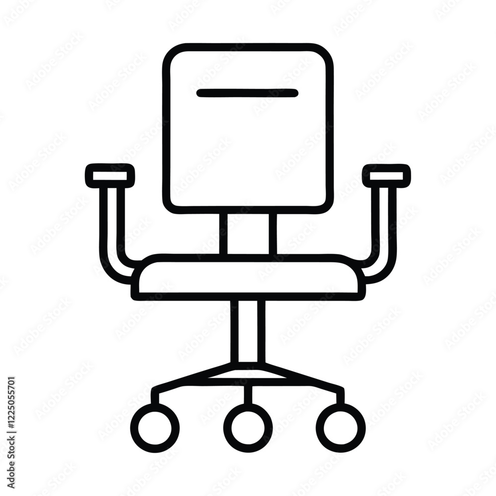 Minimalist Ergonomic Line Art Chair Illustration. Minimalist Ergonomic Line Art Chair Illustration.
