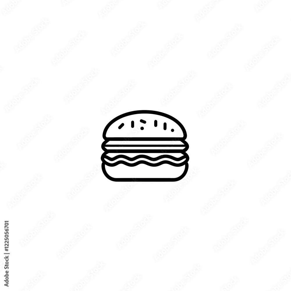 isolated Burger Food Line Icon Symbol Junk Outline Fast Food isolated Burger Food Line Icon Symbol Junk Outline Fast Food