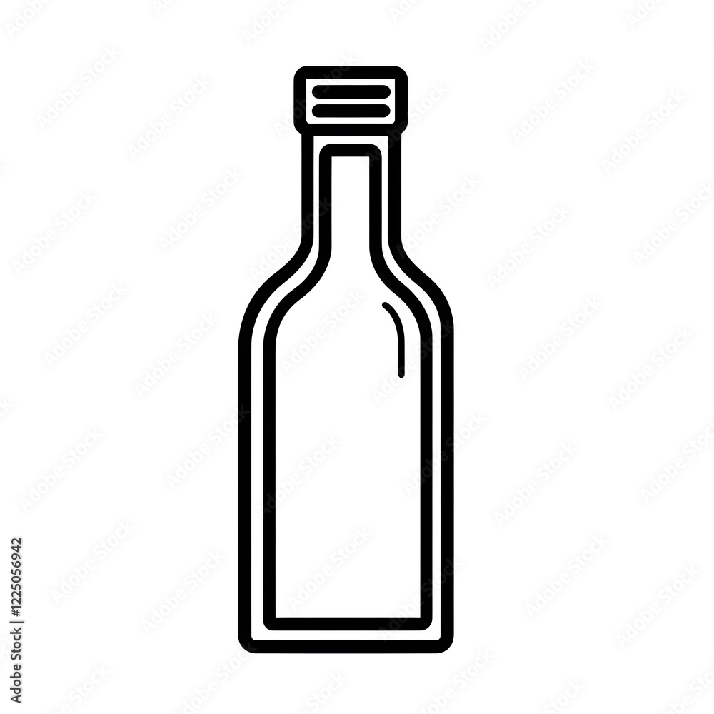 Empty Glass Bottle Drink liquid Beverage line icon logo Empty Glass Bottle Drink liquid Beverage line icon logo