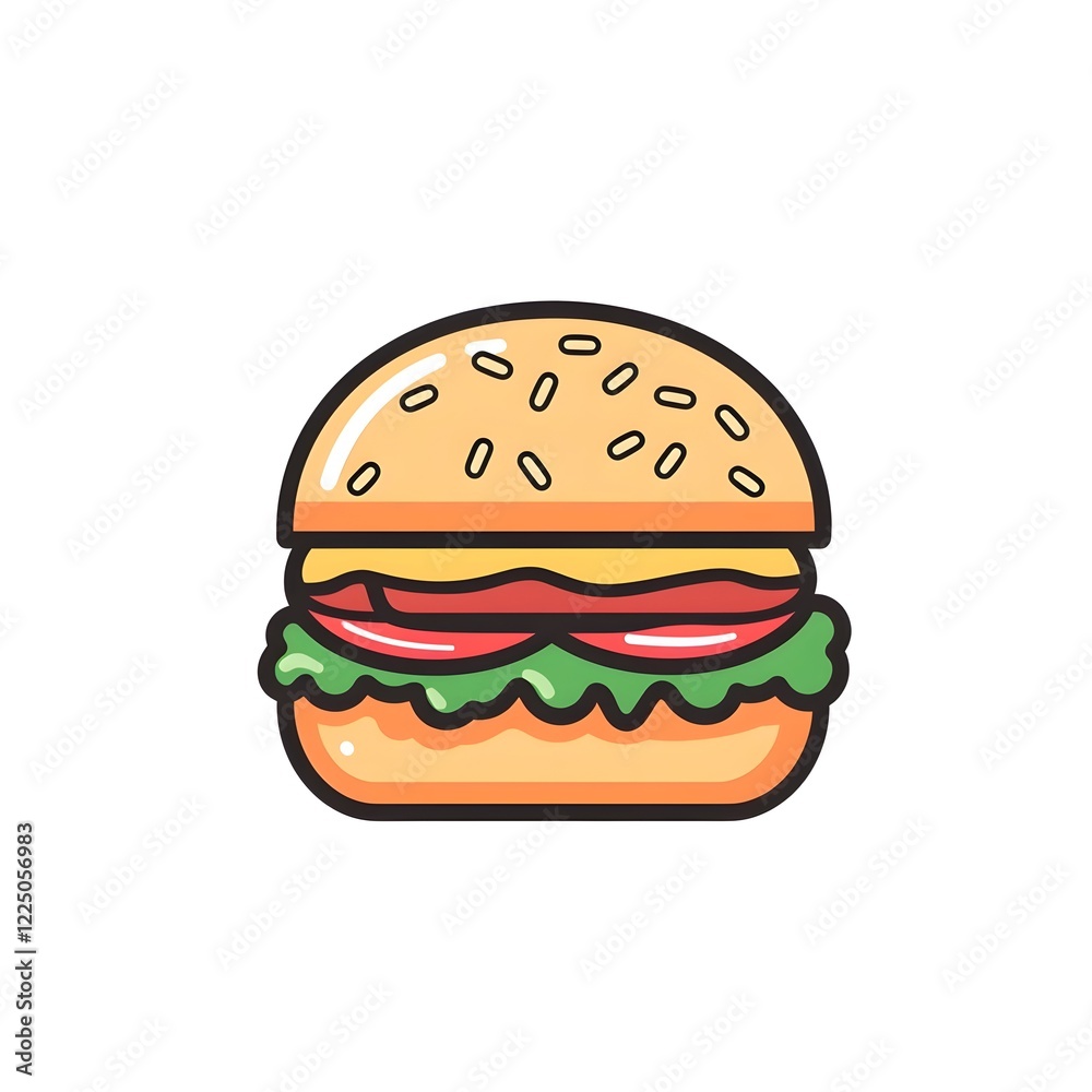 Burger Food Line Icon Symbol Junk Fast Food Burger Food Line Icon Symbol Junk Fast Food
