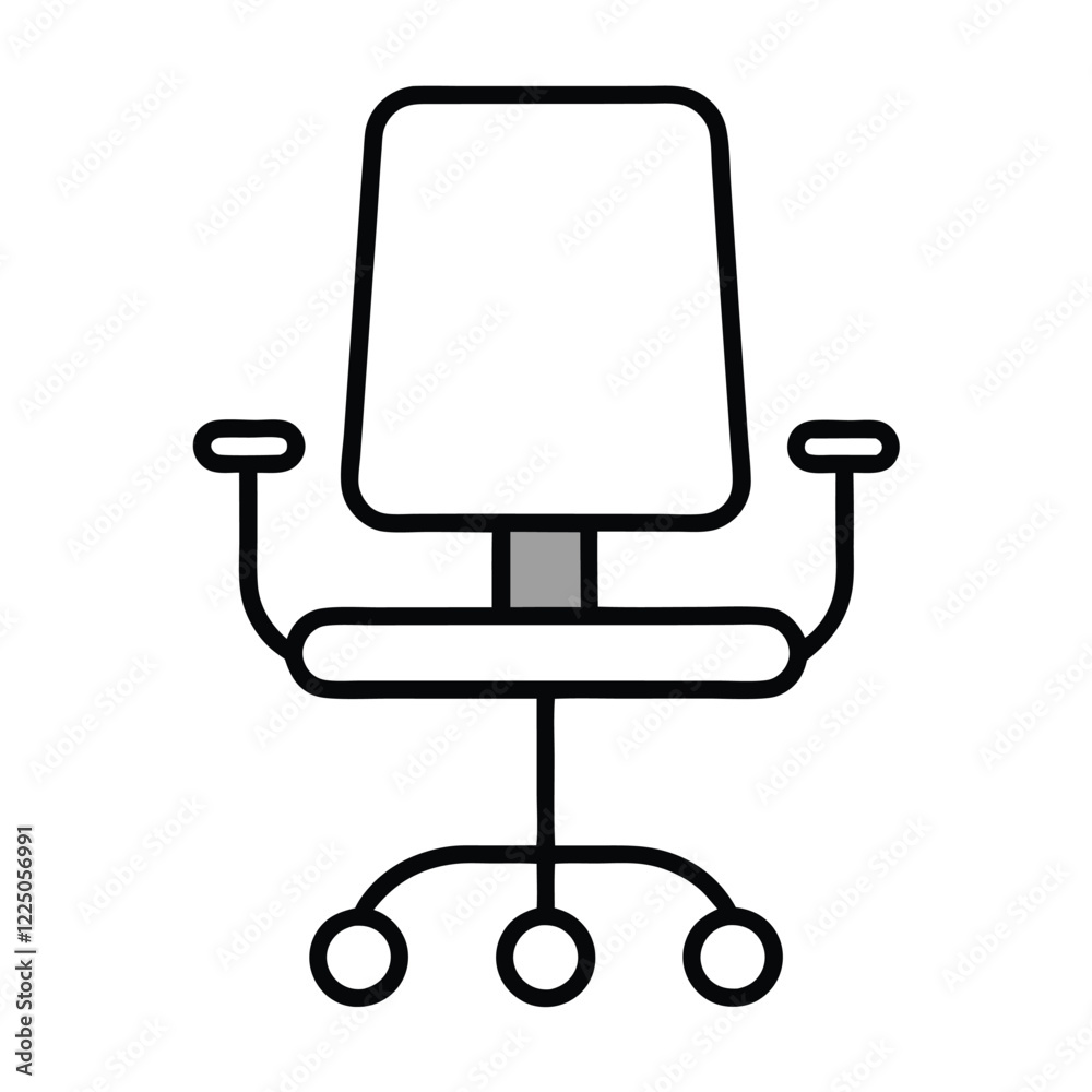 Minimalist Ergonomic Line Art Chair Illustration. Minimalist Ergonomic Line Art Chair Illustration.