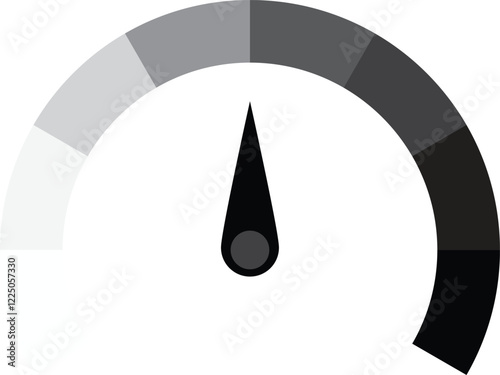 Speedometer and arrows for the dashboard with white, grey and black status lights, risk tachometer and fear and greed index.