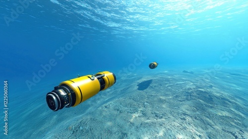 Submarine Robots Exploring Ocean Floor photo