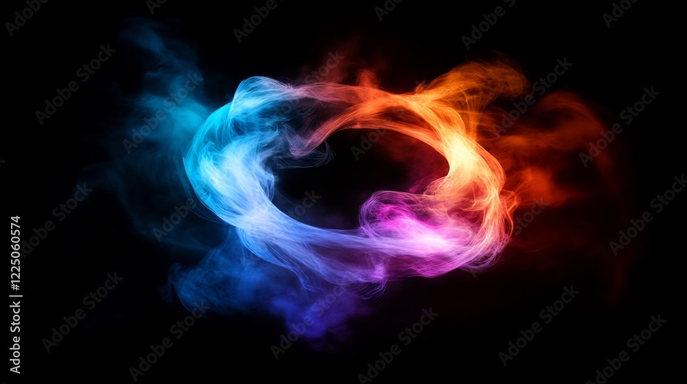 Fototapeta premium Abstract Colorful Smoke Ring: A Mesmerizing Visual Symphony