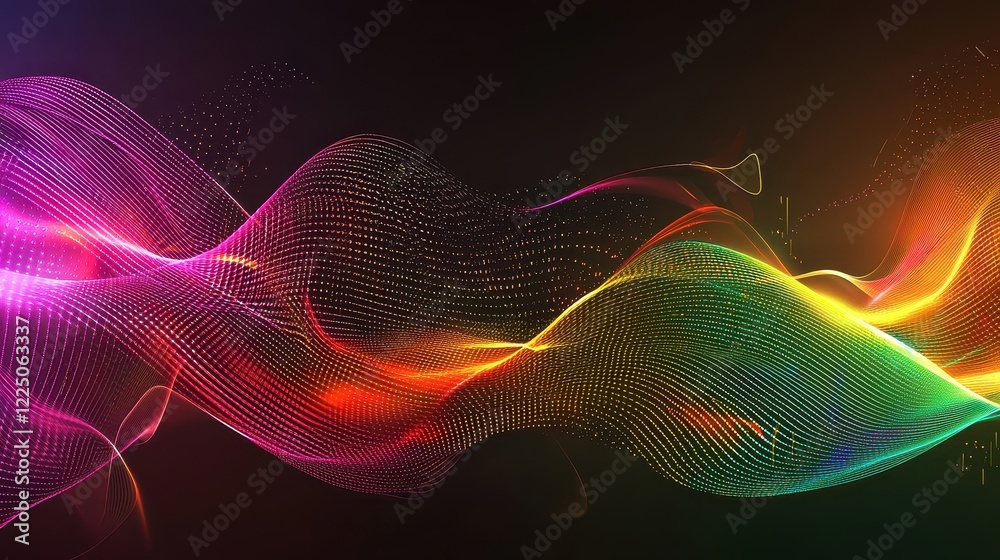 Colorful Waves of Light Creating a Dynamic Abstract Background Colorful Waves of Light Creating a Dynamic Abstract Background
