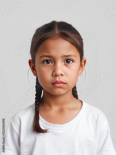 an image of a little girl with a braid in her hair. photo