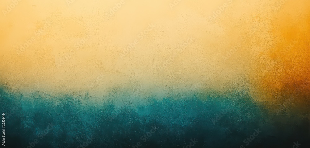 Obraz premium Cyan to ochre gradient with a soft, blurred abstract light