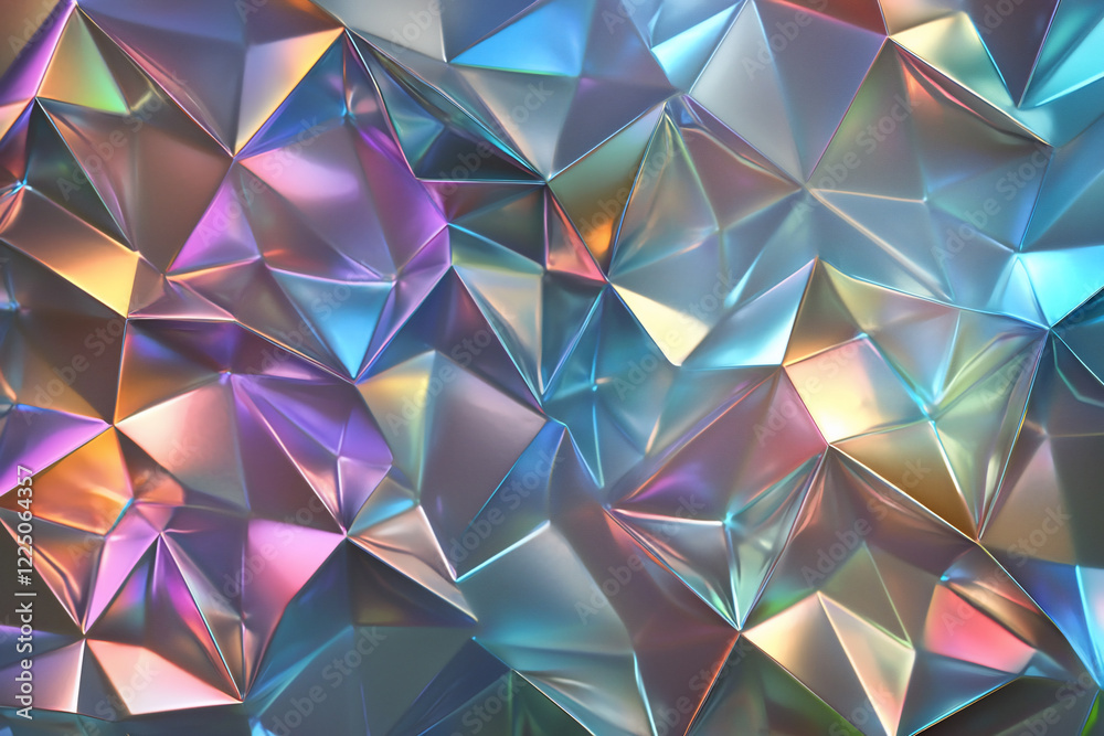 Colorful abstract geometric pattern with reflective surfaces creating a vibrant visual effect Colorful abstract geometric pattern with reflective surfaces creating a vibrant visual effect