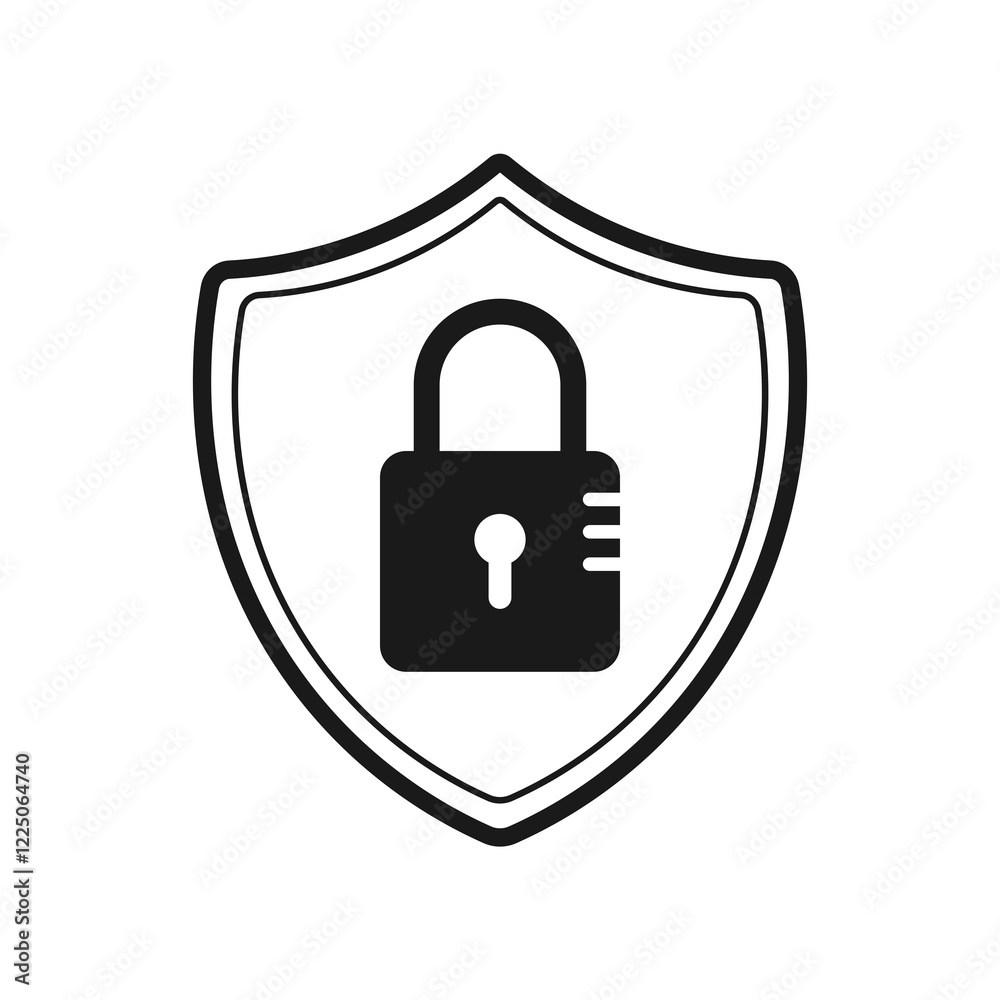 security shield icon featuring a padlock, cybersecurity, data protection, encryption, and online privacy. security shield icon featuring a padlock, cybersecurity, data protection, encryption, and online privacy.