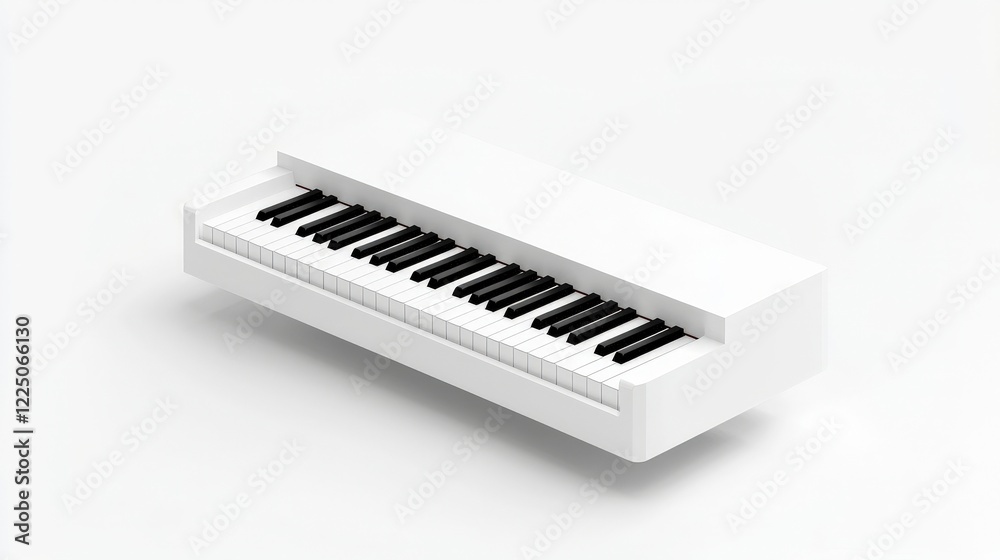 Elegant White Piano Keyboard on Minimalist Background for Music and Art Themes Elegant White Piano Keyboard on Minimalist Background for Music and Art Themes