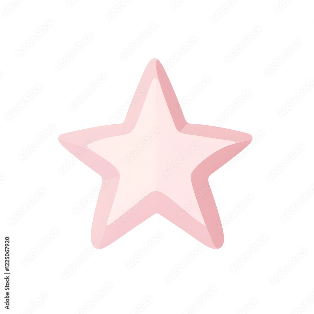 Simple Pastel Pink Star on White Background Simple Pastel Pink Star on White Background
