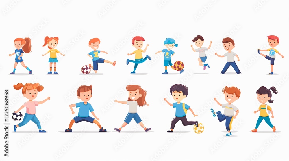 Active Children Sport Preparing for Physical Exercise in a Playful Manner Active Children Sport Preparing for Physical Exercise in a Playful Manner