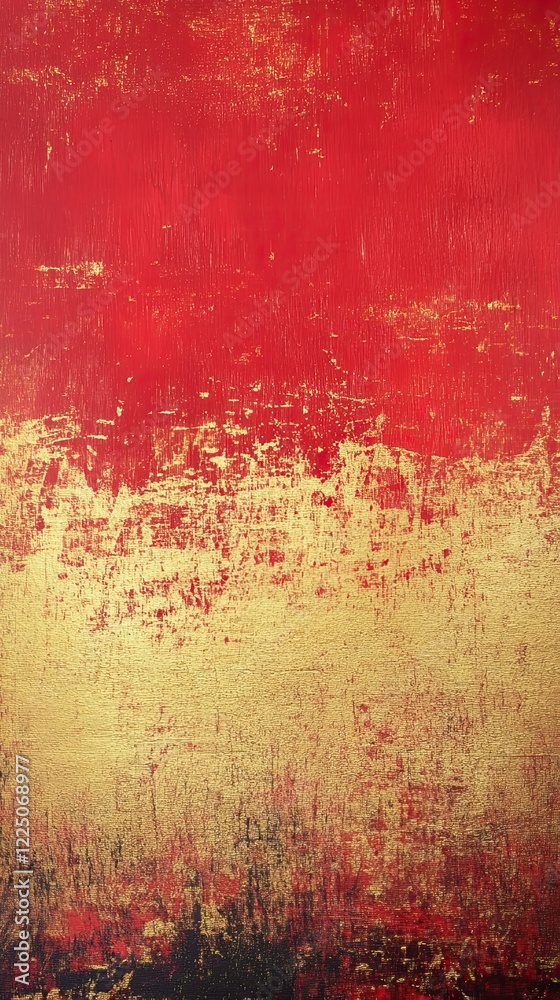 Obraz premium Stunning Red and Gold Abstract Art