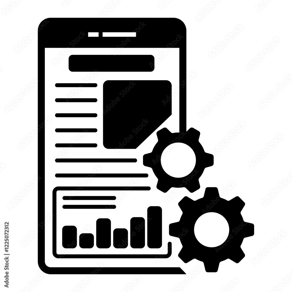 Website Metrics on Home screen vector icon design, Web hosting service Symbol, Computing machines Sign, Internet Application Management stock illustration, Mobile app KPI dashboard concept Website Metrics on Home screen vector icon design, Web hosting service Symbol, Computing machines Sign, Internet Application Management stock illustration, Mobile app KPI dashboard concept