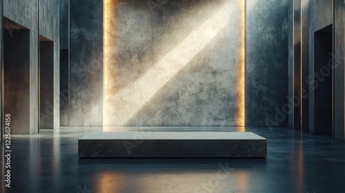 Minimalist interior with lighting.