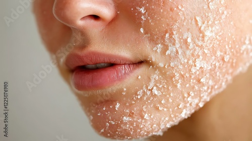 A woman gently exfoliating her skin to treat psoriasis naturally