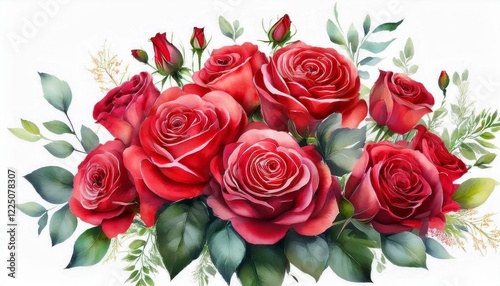 Wallpaper Mural 薔薇の花束　水彩画イラスト Torontodigital.ca