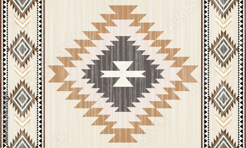 Navajo tribal vector seamless pattern. Native American ornament. Ethnic South Western decor style. Boho geometric ornament. Vector seamless pattern. Mexican blanket, rug. Woven carpet illustration