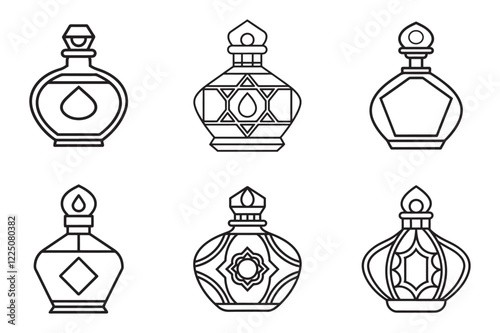 islamic perfume bottle icon line art