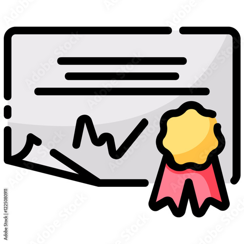 diploma vector filled outline icon