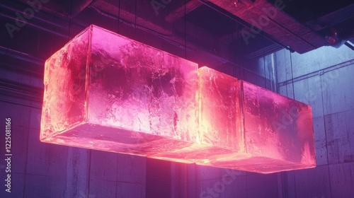 Illuminated neon acrylic cubes