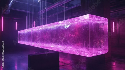 Acrylic sculpture with neon hues.