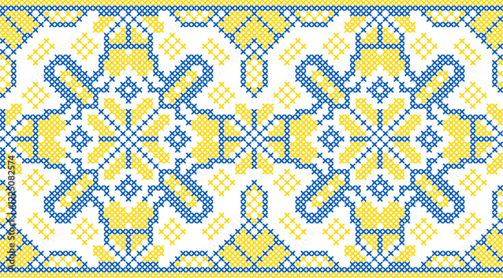 Vector illustration of Ukrainian ornament in ethnic style, identity, vyshyvanka, embroidery for print clothes, websites, banners. Background. Geometric design, border, copy space, frame Vector illustration of Ukrainian ornament in ethnic style, identity, vyshyvanka, embroidery for print clothes, websites, banners. Background. Geometric design, border, copy space, frame
