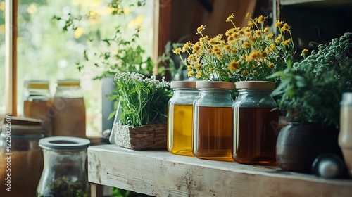 A herbalist organizing natural remedies for bacterial infection treatment