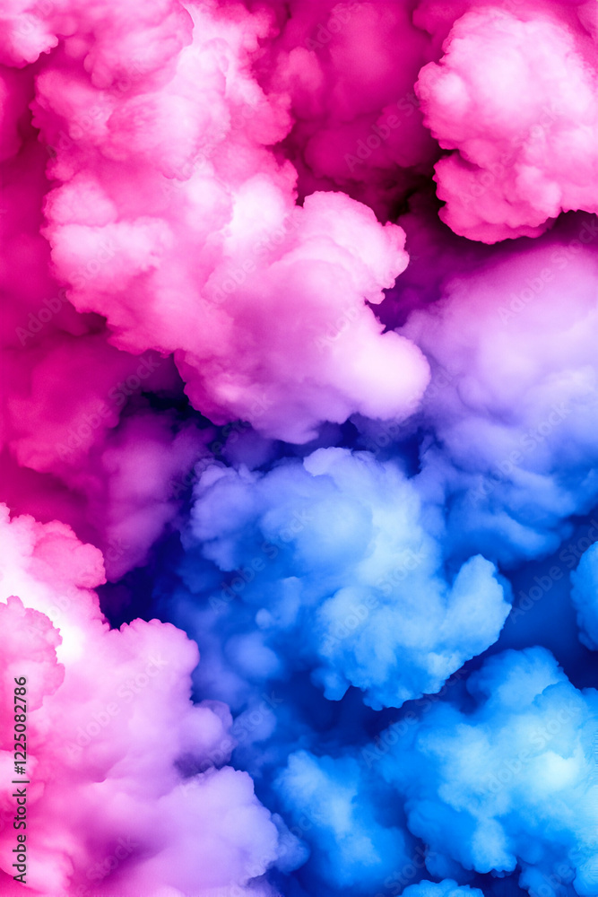 Fototapeta premium A vibrant abstract cloud formation featuring shades of pink and blue, evoking a dreamy and artistic atmosphere.