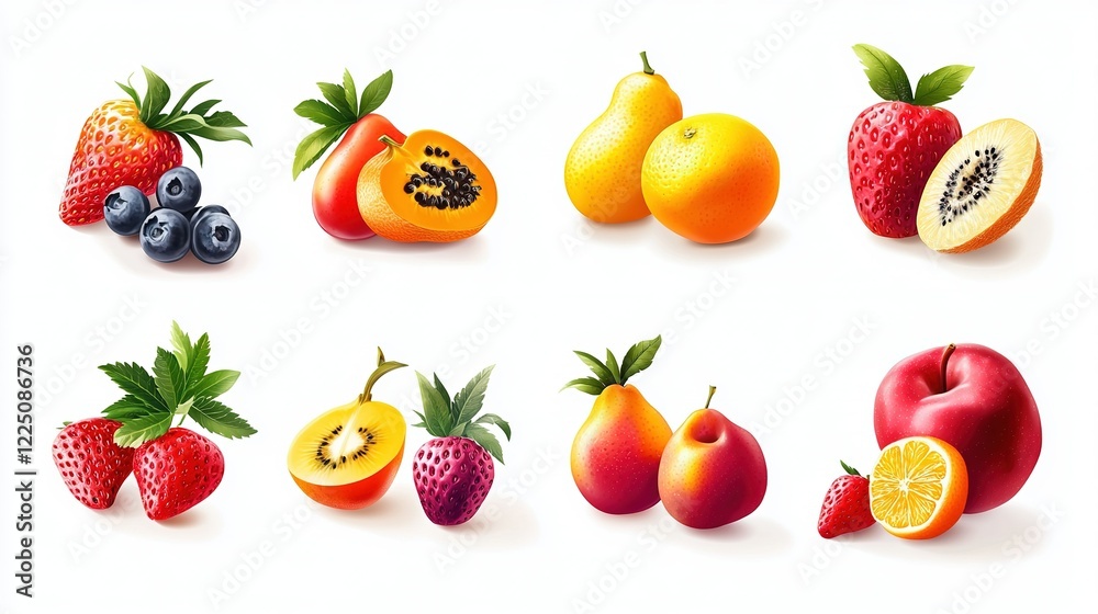 Many kinds of fruits are cartoon images. Many kinds of fruits are cartoon images.