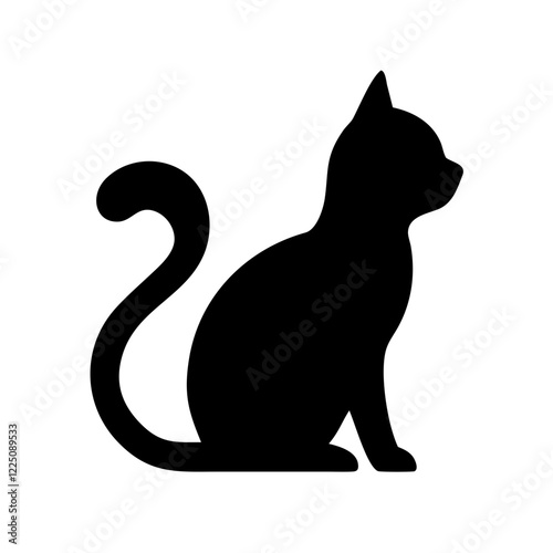 cat silhouette black icon for pet lovers
