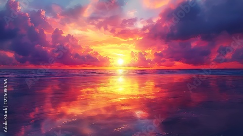 A breathtaking sunset over the Maldives