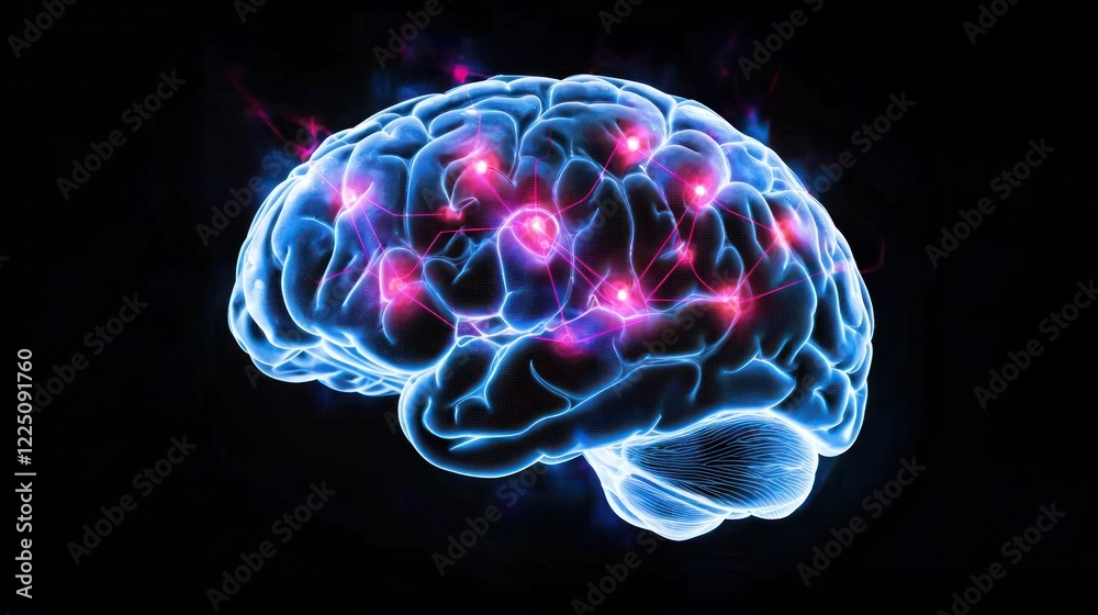 Glowing Human Brain Neural Network Glowing Human Brain Neural Network