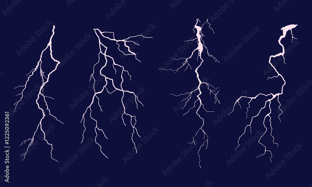 Collection of different lightning illustration