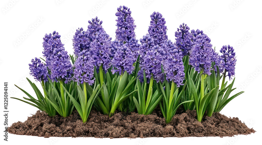Fototapeta premium PNG Hyacinths flowers bush hyacinths outdoors spring.
